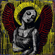 an example of an Black style image generated in MidJourney using the prompt with the --sref 35388353, ranked 30th among the user favorites on this website.